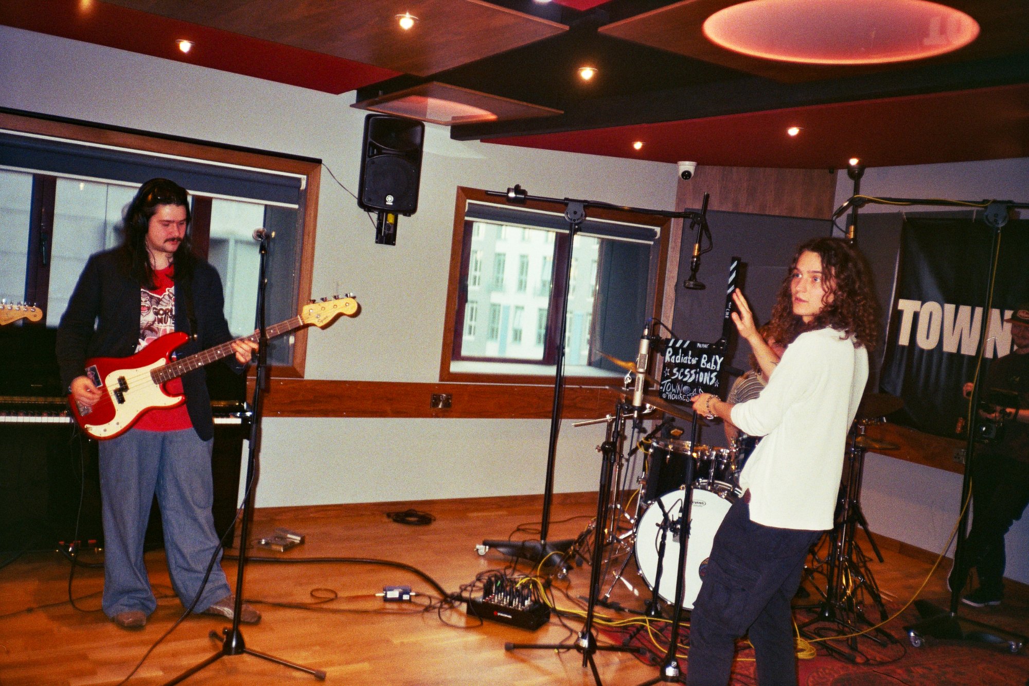 Townhouses recording a live session at BIMM Studios with Radiatorbaby